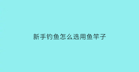 新手钓鱼怎么选用鱼竿子