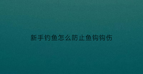新手钓鱼怎么防止鱼钩钩伤(防止鱼钩挂底的钓法)
