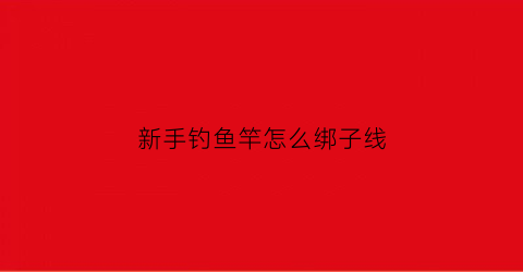 新手钓鱼竿怎么绑子线(新手钓鱼竿怎么绑子线图解)