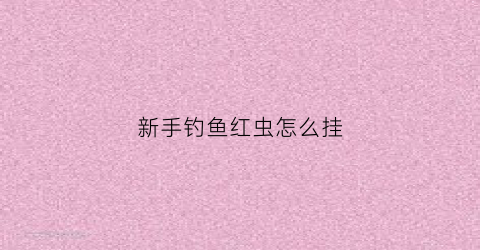新手钓鱼红虫怎么挂(用红虫钓鱼是怎么挂在钩子上的)