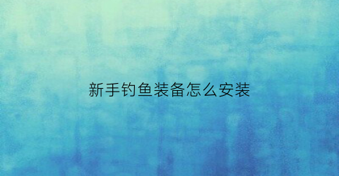 新手钓鱼装备怎么安装(新手钓鱼装备及用法)