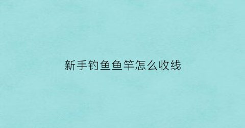 新手钓鱼鱼竿怎么收线(新手钓鱼鱼竿怎么收线视频)
