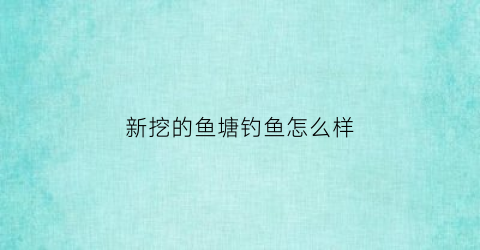 “新挖的鱼塘钓鱼怎么样(新挖的鱼塘会有鱼吗)