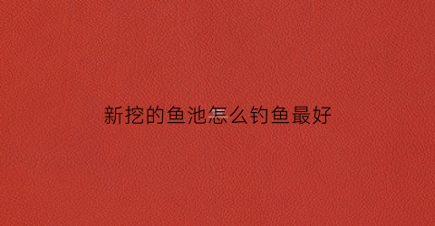 新挖的鱼池怎么钓鱼最好(新挖的鱼塘养什么鱼比较好)