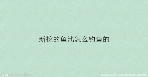 新挖的鱼池怎么钓鱼的(新挖鱼池应该怎么消毒)