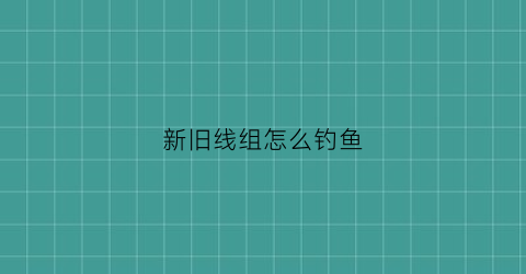 新旧线组怎么钓鱼(新鱼线怎么调漂)