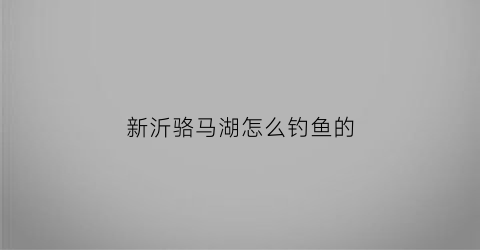 “新沂骆马湖怎么钓鱼的(新沂骆马湖风景区游玩攻略)
