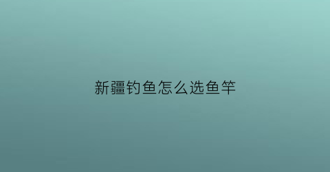 新疆钓鱼怎么选鱼竿(新疆钓什么鱼)