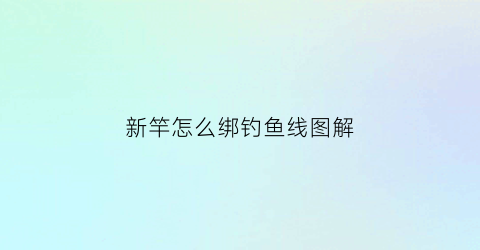 “新竿怎么绑钓鱼线图解(新鱼竿怎么打结)