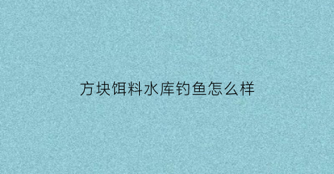 方块饵料水库钓鱼怎么样(方块饵钓鱼视频教程)