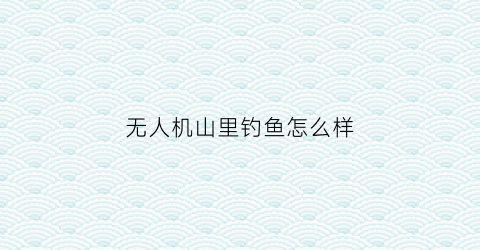 无人机山里钓鱼怎么样(无人机钓大鱼)