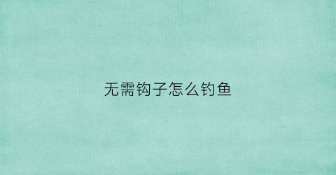 无需钩子怎么钓鱼(无需钩容易跑鱼吗)