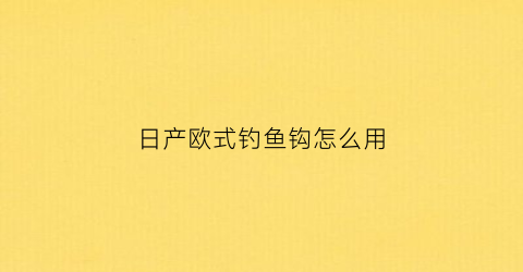 “日产欧式钓鱼钩怎么用(欧式钓组怎么绑钩)