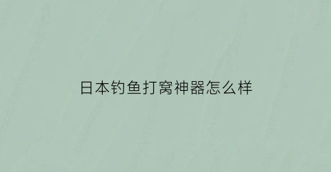 日本钓鱼打窝神器怎么样(日本钓鱼打窝神器怎么样好用吗)