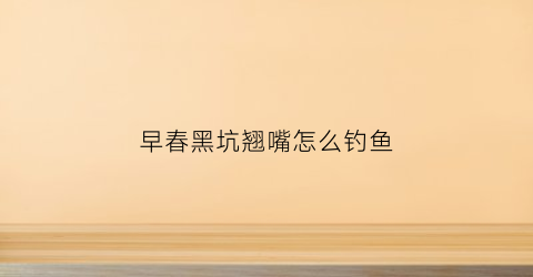“早春黑坑翘嘴怎么钓鱼(早春野钓)