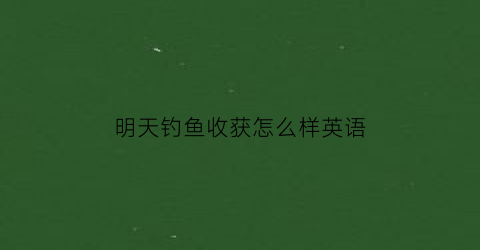 明天钓鱼收获怎么样英语(明天钓鱼收获怎么样英语怎么说)