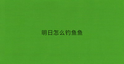 明日怎么钓鱼鱼(明日钓鱼攻略)