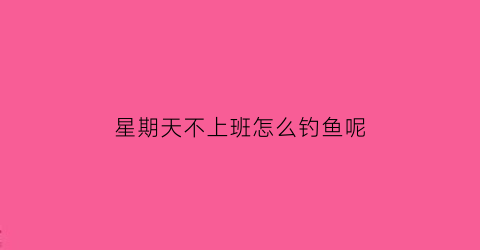 “星期天不上班怎么钓鱼呢(星期天不上班有工资吗)