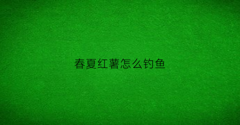春夏红薯怎么钓鱼(春夏红薯怎么钓鱼的)