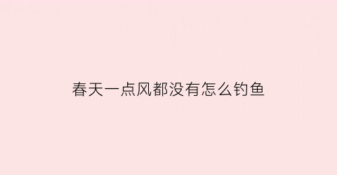 春天一点风都没有怎么钓鱼(春天大风怎么钓鱼)