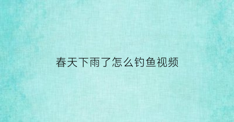 春天下雨了怎么钓鱼视频(春天下小雨钓鱼)