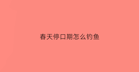 “春天停口期怎么钓鱼(春天钓鱼小技巧)