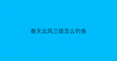 “春天北风三级怎么钓鱼(北风三到四级好钓鱼吗)