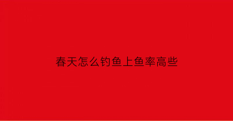 春天怎么钓鱼上鱼率高些(春天怎么钓鱼上鱼率高些呢)