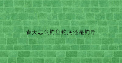 “春天怎么钓鱼钓底还是钓浮(春天钓鱼怎么调漂)