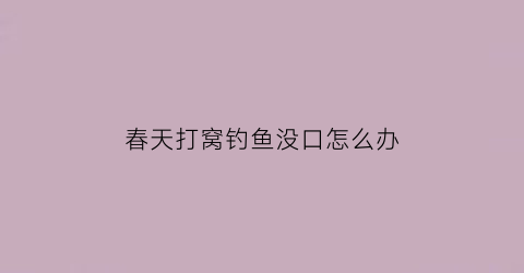 “春天打窝钓鱼没口怎么办(钓鱼为什么打窝了没口)