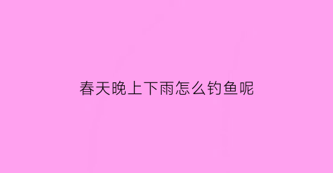 “春天晚上下雨怎么钓鱼呢(春天晚上下大雨第二天好钓鱼吗)