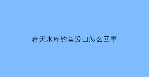春天水库钓鱼没口怎么回事(水库春天钓什么位置)