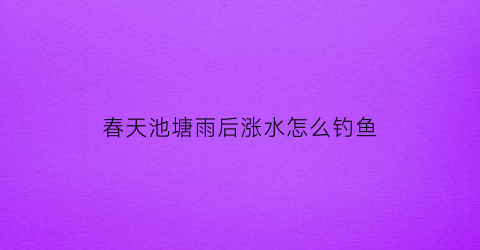春天池塘雨后涨水怎么钓鱼(春天池塘雨后涨水怎么钓鱼呢)