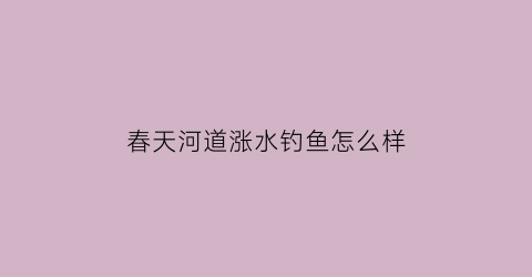 “春天河道涨水钓鱼怎么样(春季河里涨水怎么钓鲫鱼)