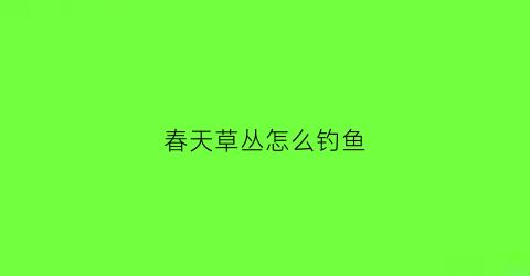 春天草丛怎么钓鱼(春天钓草鱼的方法)