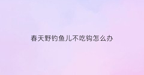 春天野钓鱼儿不吃钩怎么办(春天野钓鱼儿不吃钩怎么办呀)