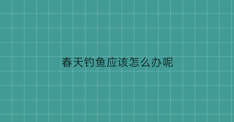 春天钓鱼应该怎么办呢(春天钓鱼选择什么位置最好)