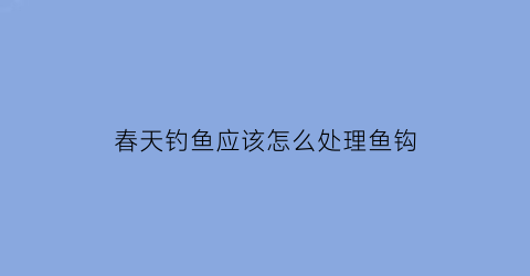 春天钓鱼应该怎么处理鱼钩