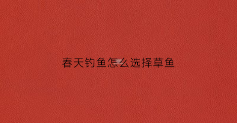 春天钓鱼怎么选择草鱼(春天钓草鱼钓深还是浅)