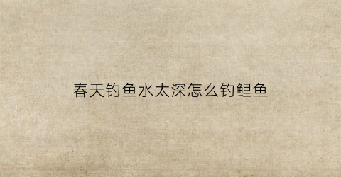 春天钓鱼水太深怎么钓鲤鱼(春季深水怎么钓鲤鱼)