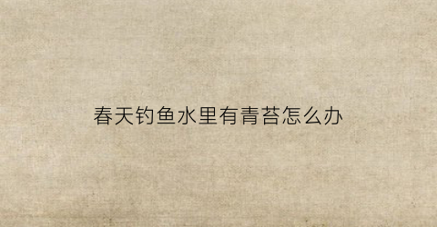 春天钓鱼水里有青苔怎么办(钓鱼水下有青苔怎么办)