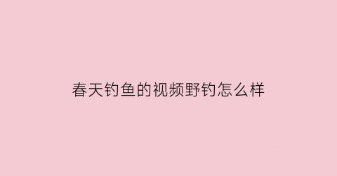 “春天钓鱼的视频野钓怎么样(春季钓鱼视频野钓实战)