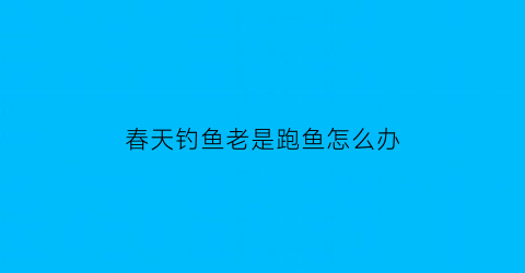 春天钓鱼老是跑鱼怎么办(春天钓鱼有什么禁忌)