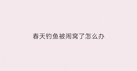 “春天钓鱼被闹窝了怎么办(春天钓鱼被闹窝了怎么办呢)