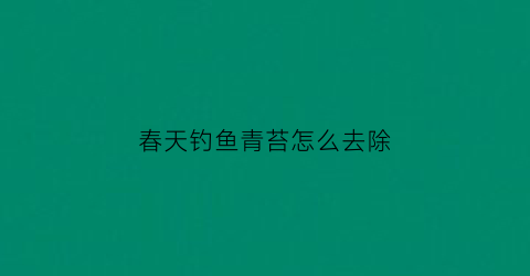 春天钓鱼青苔怎么去除(钓鱼水底有青苔怎么调漂)