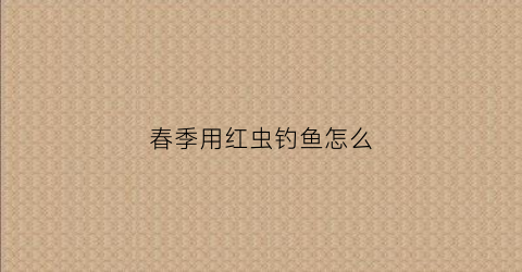 春季用红虫钓鱼怎么(用红虫钓什么鱼)