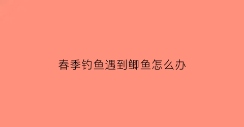 “春季钓鱼遇到鲫鱼怎么办(春天钓鲫鱼是钓底还是钓浮)