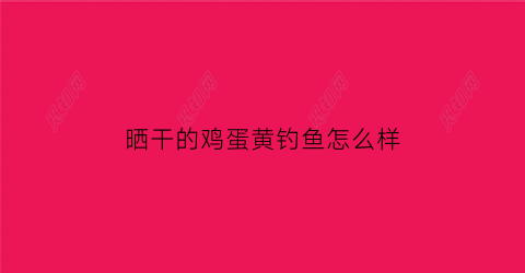 晒干的鸡蛋黄钓鱼怎么样(鸡蛋黄晒干喂鱼)