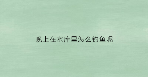 晚上在水库里怎么钓鱼呢(晚上水库钓鱼技巧)