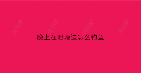 晚上在池塘边怎么钓鱼
